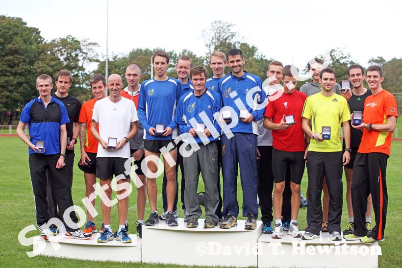 Senior men first three teams at the Northern Road Relays, Blackpool.